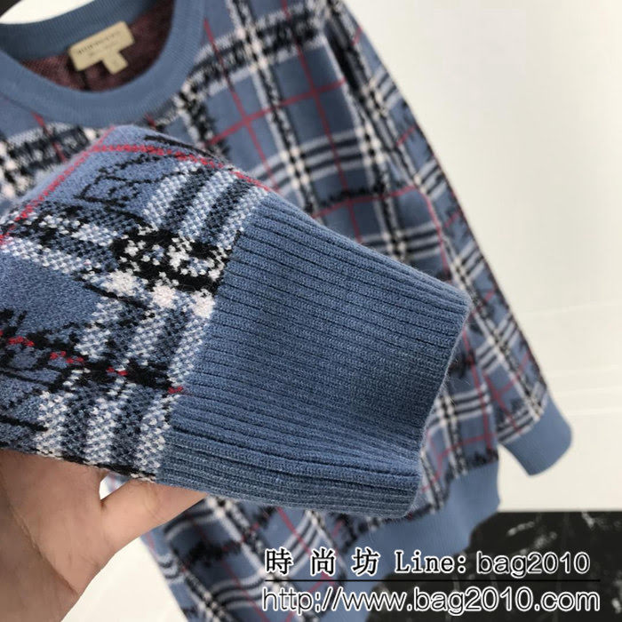 BURBERRY巴寶莉 經典款 18SS秋冬系列 經典條格塗鴉毛衣 ydi1088